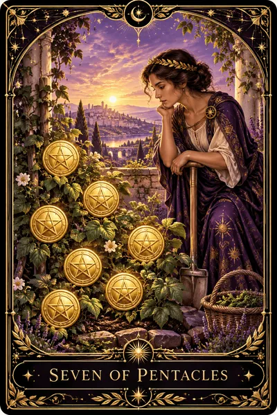 เจ็ดเหรียญ (Seven of Pentacles)