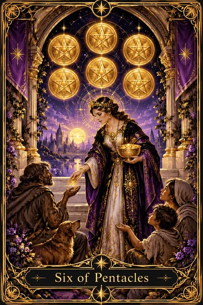 หกเหรียญ (Six of Pentacles)